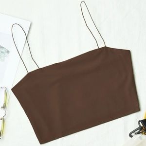 Solid Slim Cami Crop Top Size Large